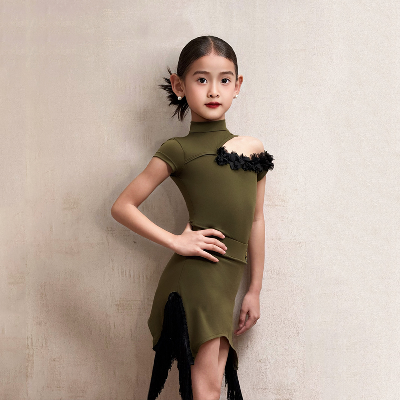 Kids Latin dance competition uniform-116 - Image 7